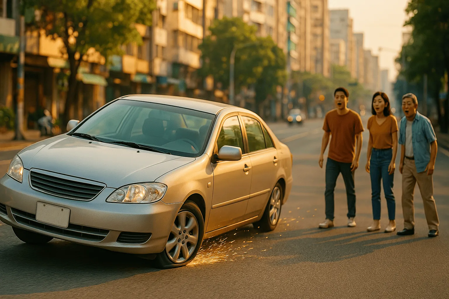 타이어 펑크 났을 때, 절대 계속 운전하지 마세요! 3가지 치명적인 위험과 올바른 대처법